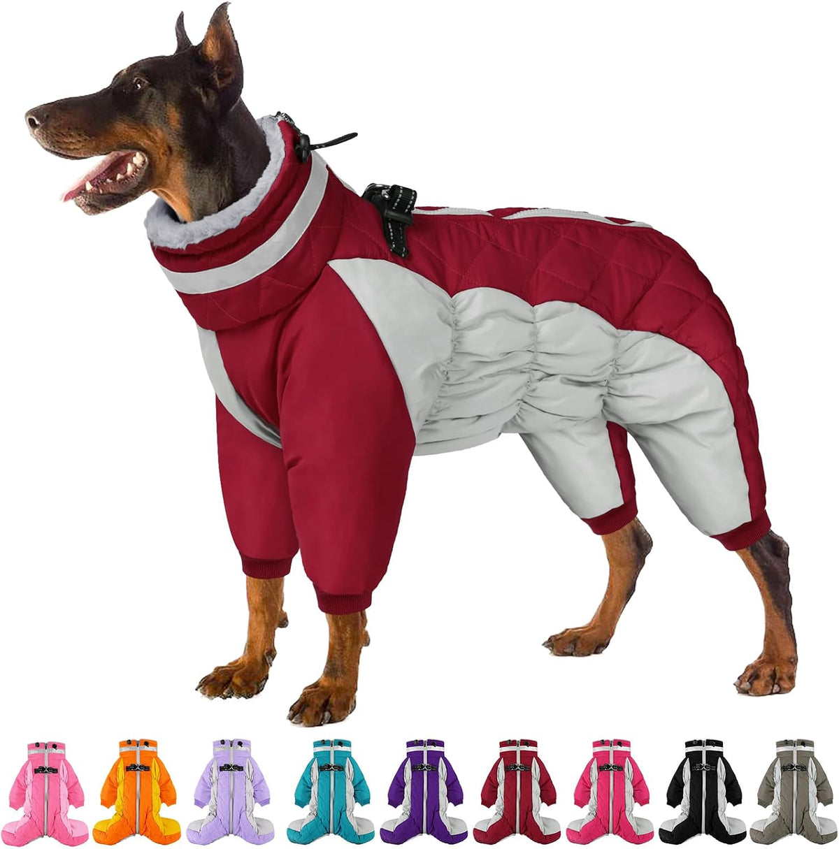 Full Body Dog Jacket Fleece Dog Coat with Legs for Large Dogs