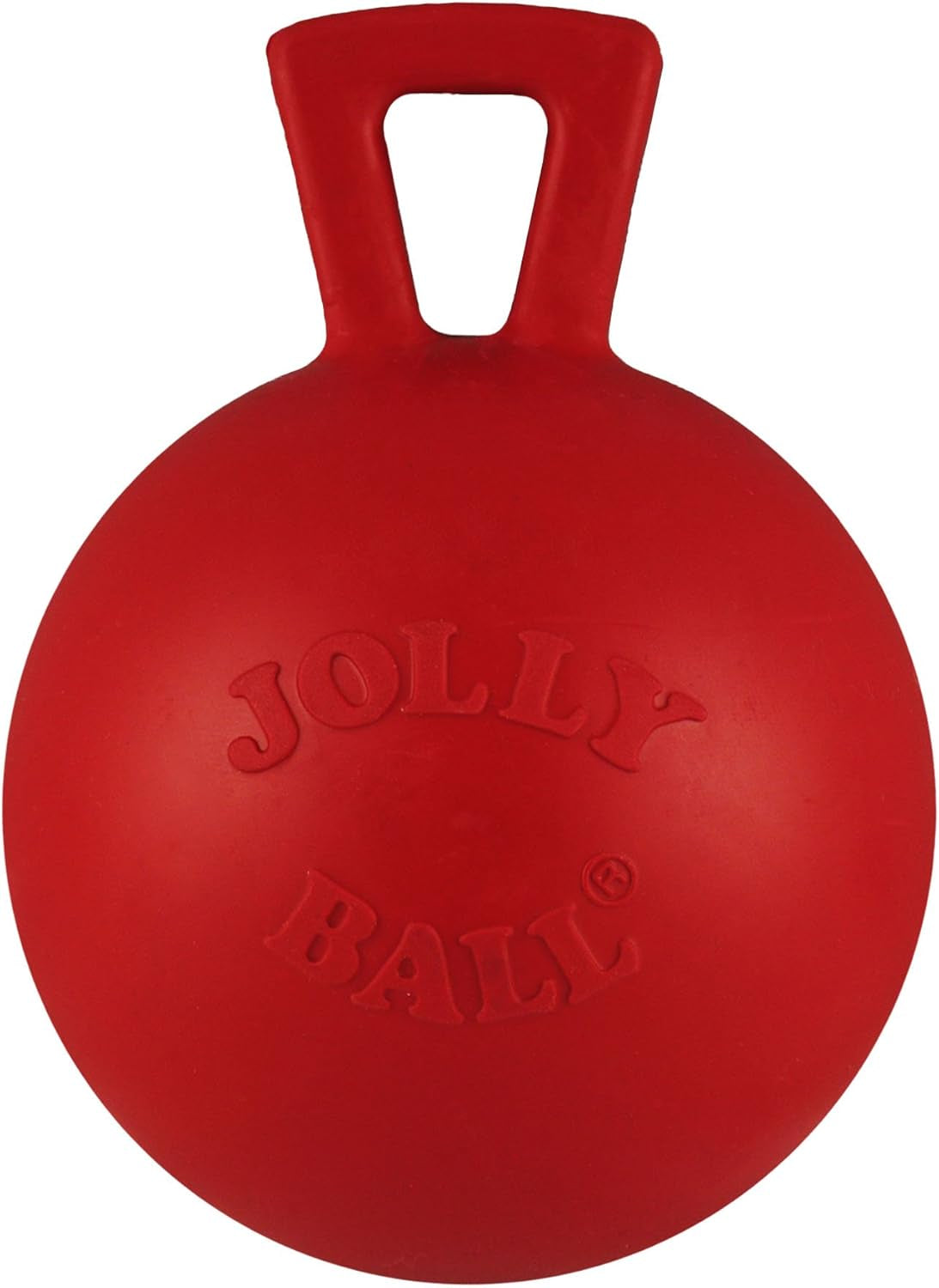 Jolly Pets Tug-N-Toss Heavy Duty Dog Toy Ball with Handle, 3 Inches/Mini, Red (403 RD)