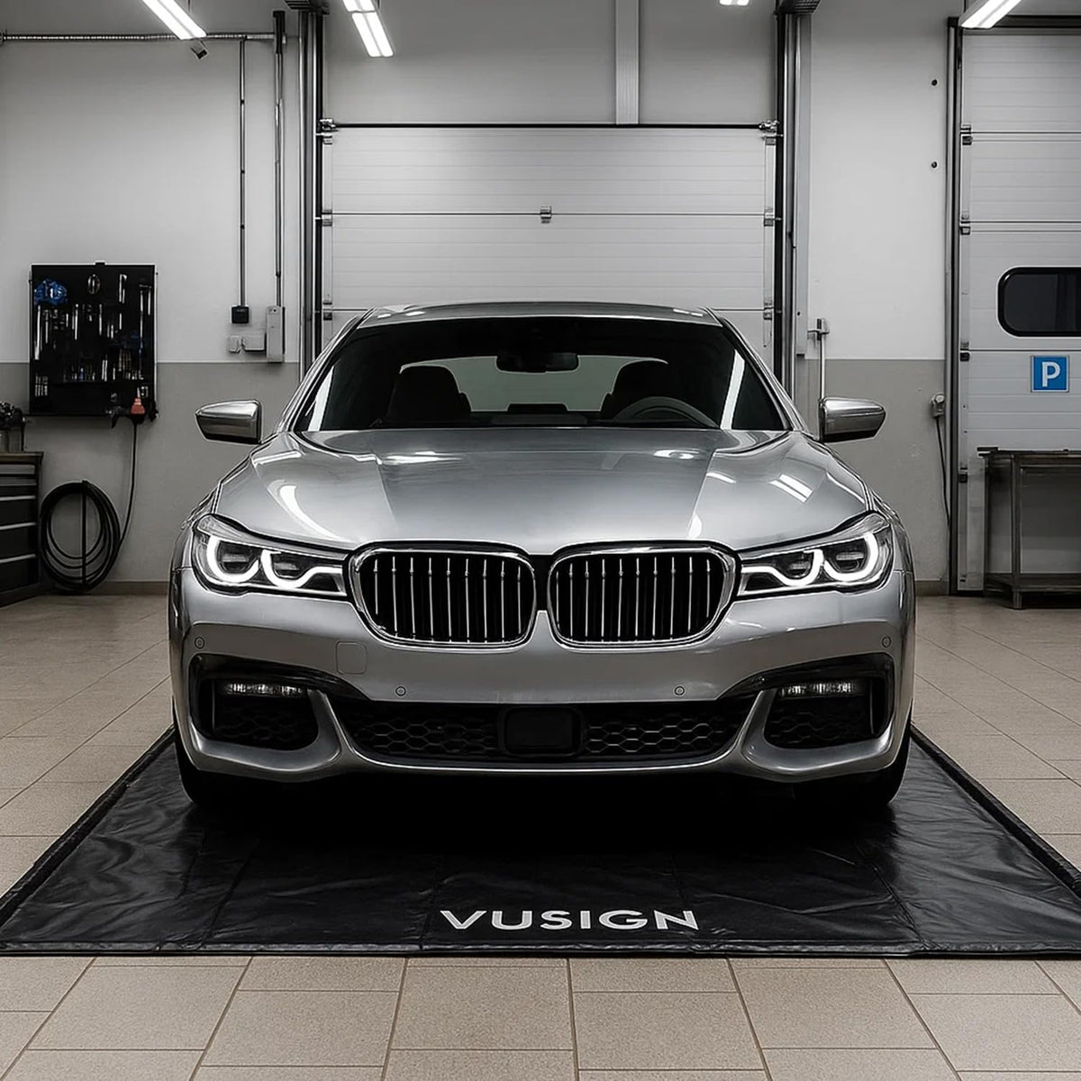 VUSIGN Containment Mat, 7'9" X 18' Non-Slip Garage Floor Mat, Heavy Duty Waterproof Garage Protection from Snow Rain Mud for Cars Suvs Trucks