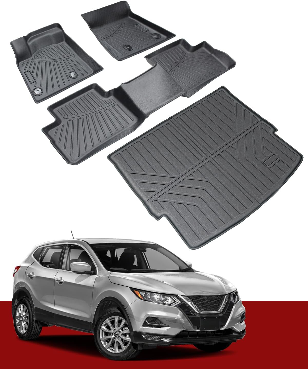 Floor Mats & Cargo Liner Compatible with 2021-2026 Nissan Rogue (Not Fit for Sport Model), All-Weather TPE Custom Heavy Duty Floor Mats for Nissan Rogue Accessories