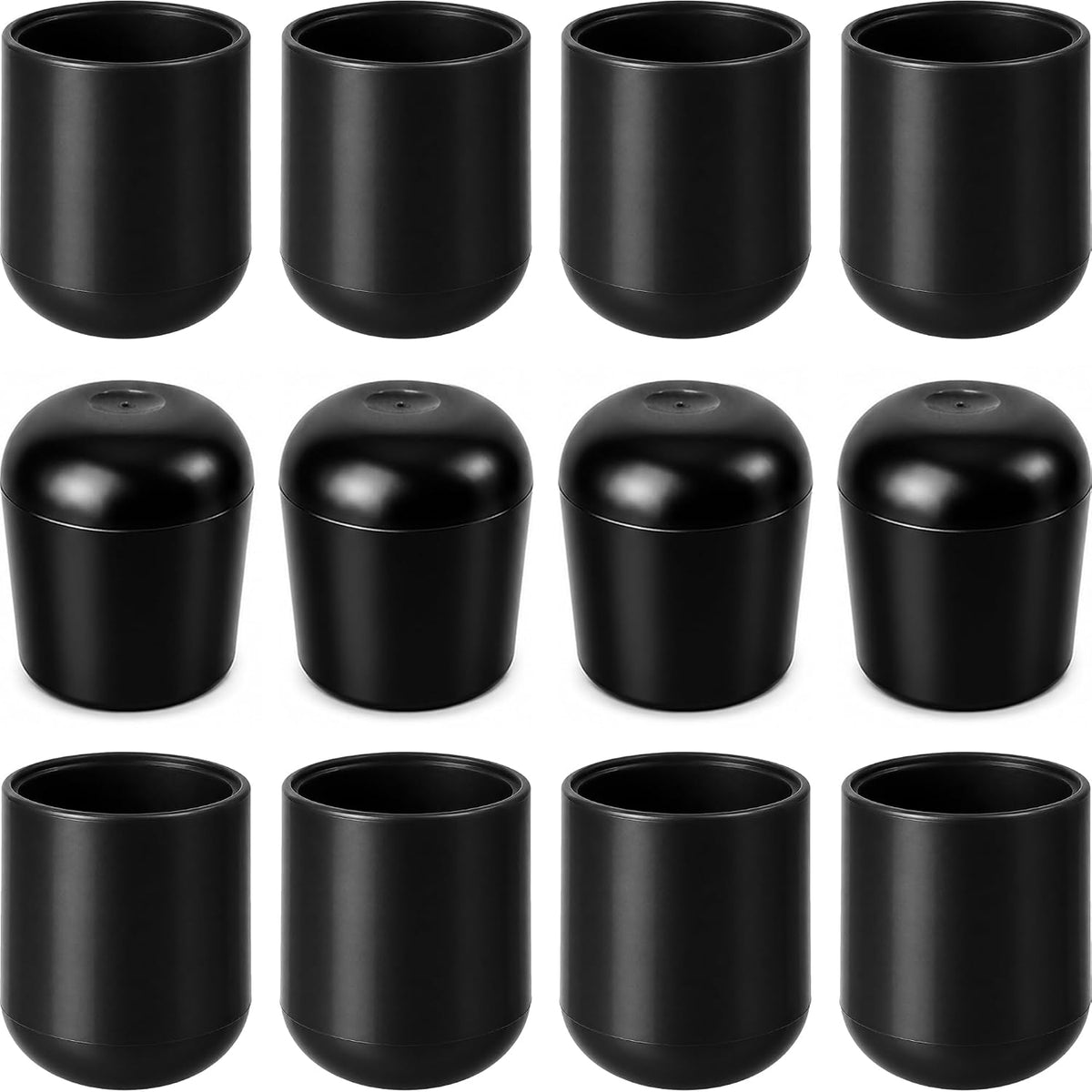 Gluposti Metal Folding Chair Leg Caps, 7/8 Inch, Black Chair Caps, 12 Pack