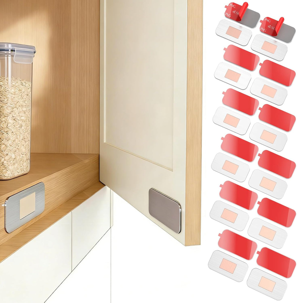 12 Pack Magnetic Cabinet Door Catch, Cabinet Magnets for Closure
