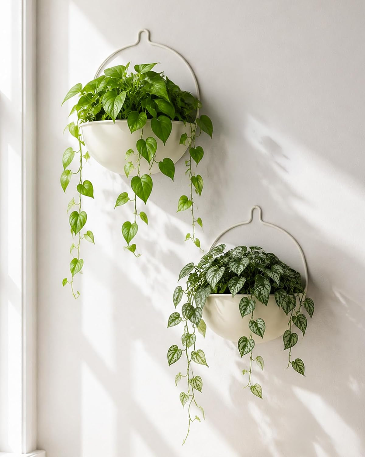 Bamworld 10.4 Inch Wall Planters for Indoor Plants Metal Set of 2