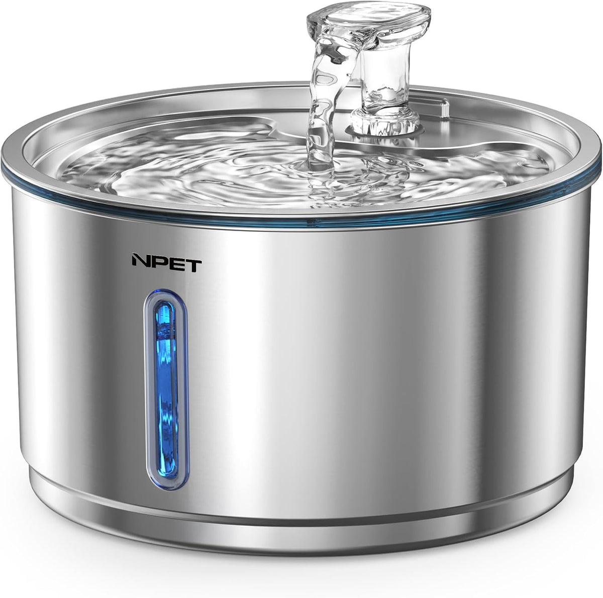 NPET Cat Water Fountain Stainless Steel 1Gal/135Oz Automatic Pet Fountain