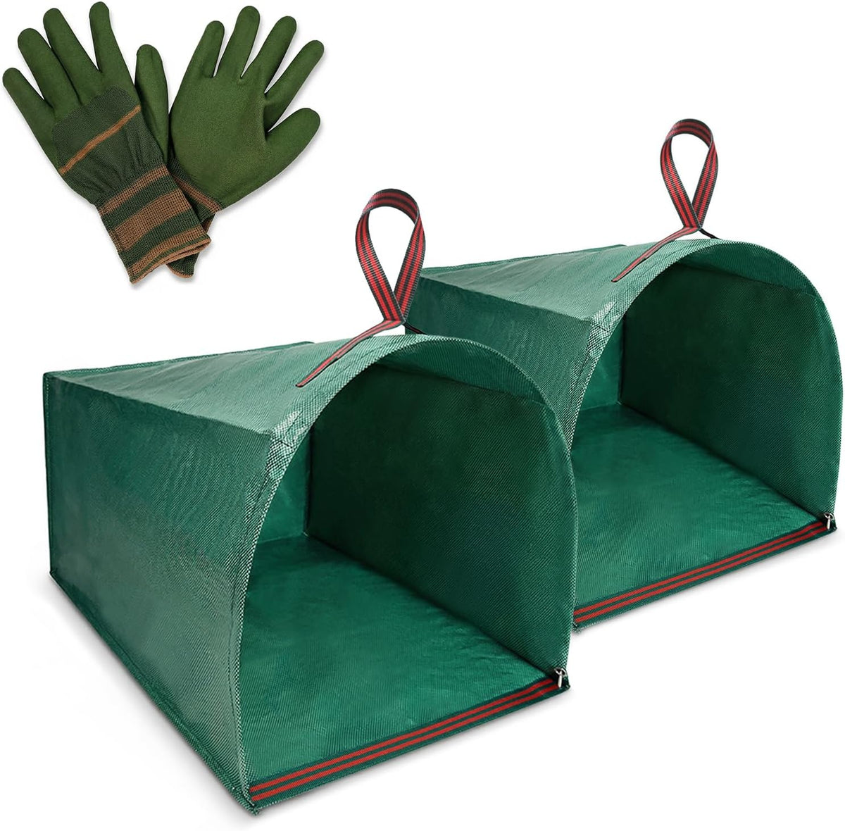 53 Gallon Yard Bags, 2-Pack Reusable Yard Waste Bags, Dustpan Design Leaf Bags for Yard Waste, Grass, Lawn Trash