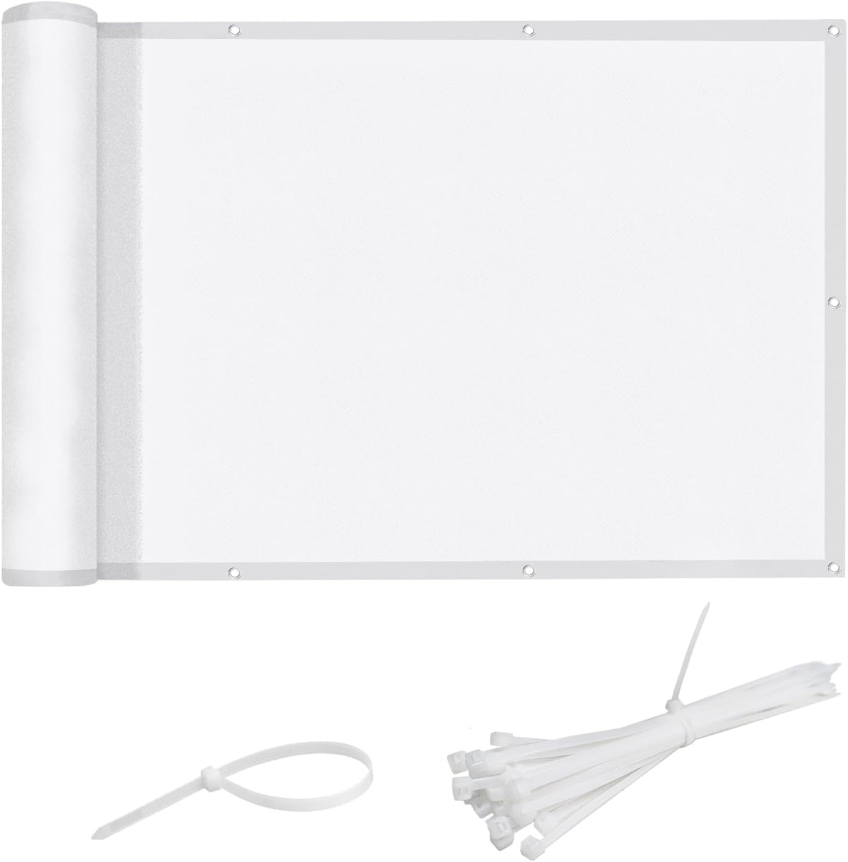 LOVE STORY 3' X 10' Waterproof Balcony Privacy Screen Cover, White
