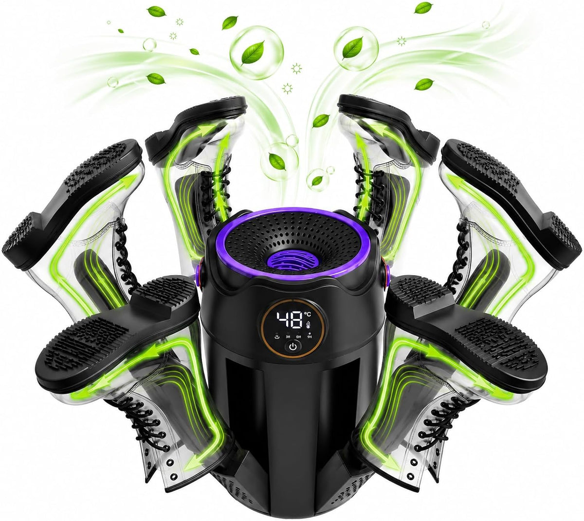 Boot Dryer, Shoe Dryer, 6-Arm Telescopic Foldable Electric Heating Machine
