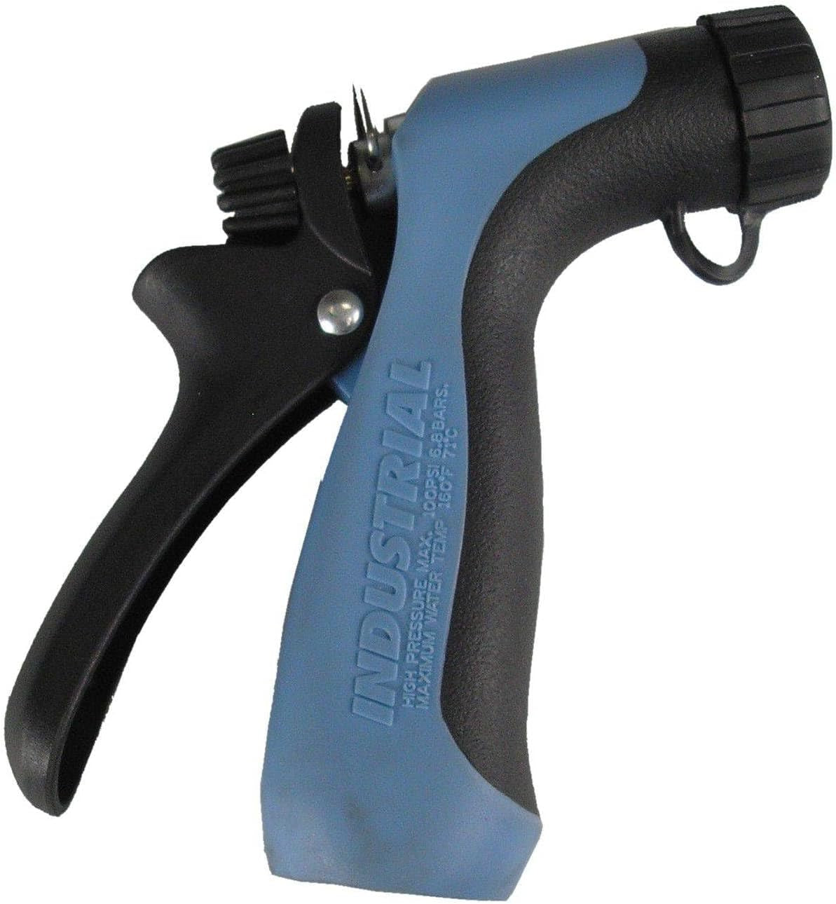 Hi Tech High-Pressure Heavy-Duty Hose Nozzle – 100 PSI Max, 160F Water Temp, Pistol Grip with Threaded Front for Cleaning Tools, Fits Standard Garden Hoses