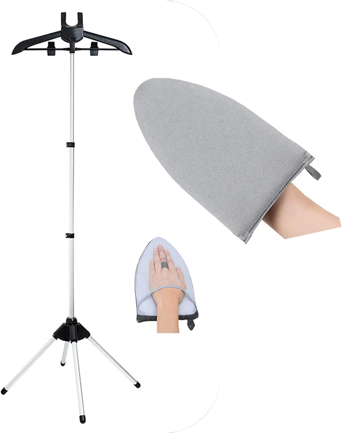 Clothes Steamer Stand Hanger with Steamer Ironing Glove for Steaming