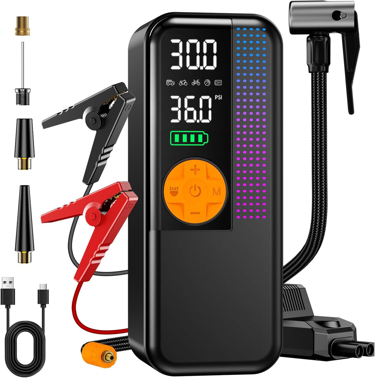 WEOLULI Jump Starter with Air Compressor,2000A Portable Car Battery Booster