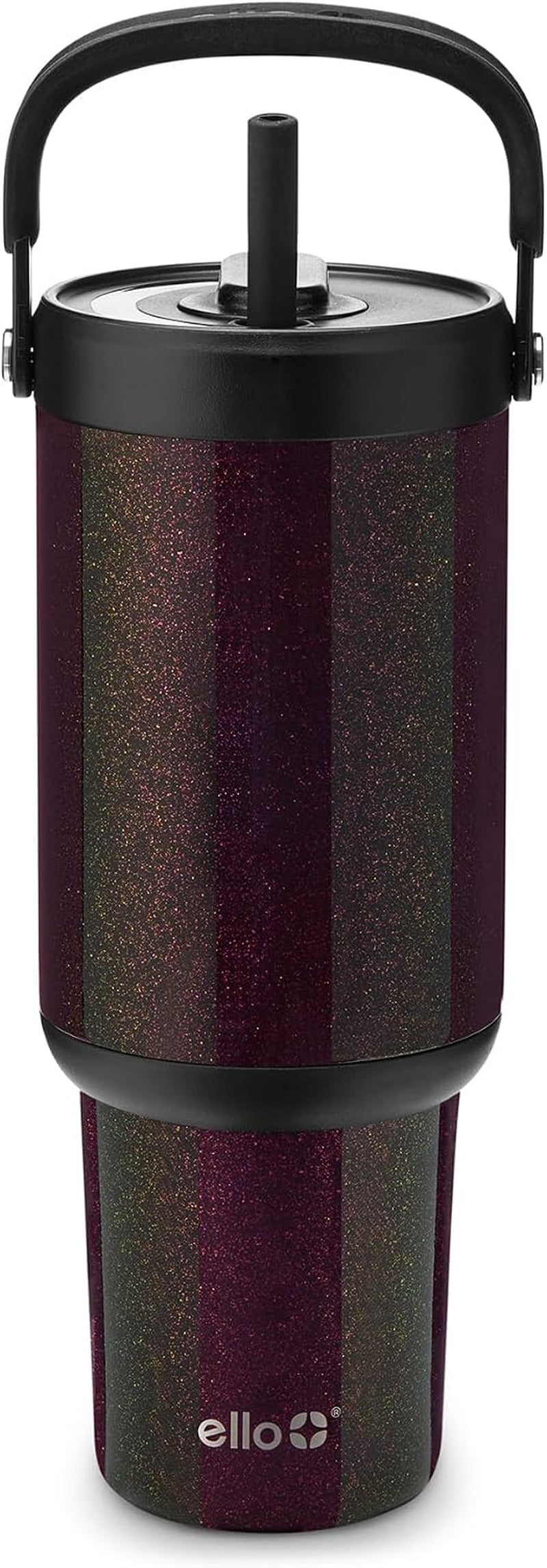 Ello Oasis Go+ 32Oz Tumbler with Top Handle and Retracting Straw | Reusable Insulated Stainless Steel Cup, 100% Leakproof Water Bottle, 24 Hours Cold, Cup Holder Friendly for Travel | Moonstone