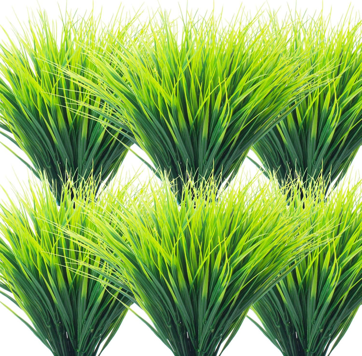 Grunyia 20 Bundles Artificial Outdoor Plants, Fake Wheat Grass Greenery Shrubs UV Resistant Faux Plastic Plants Garden Porch Window Box Décor (Grass)