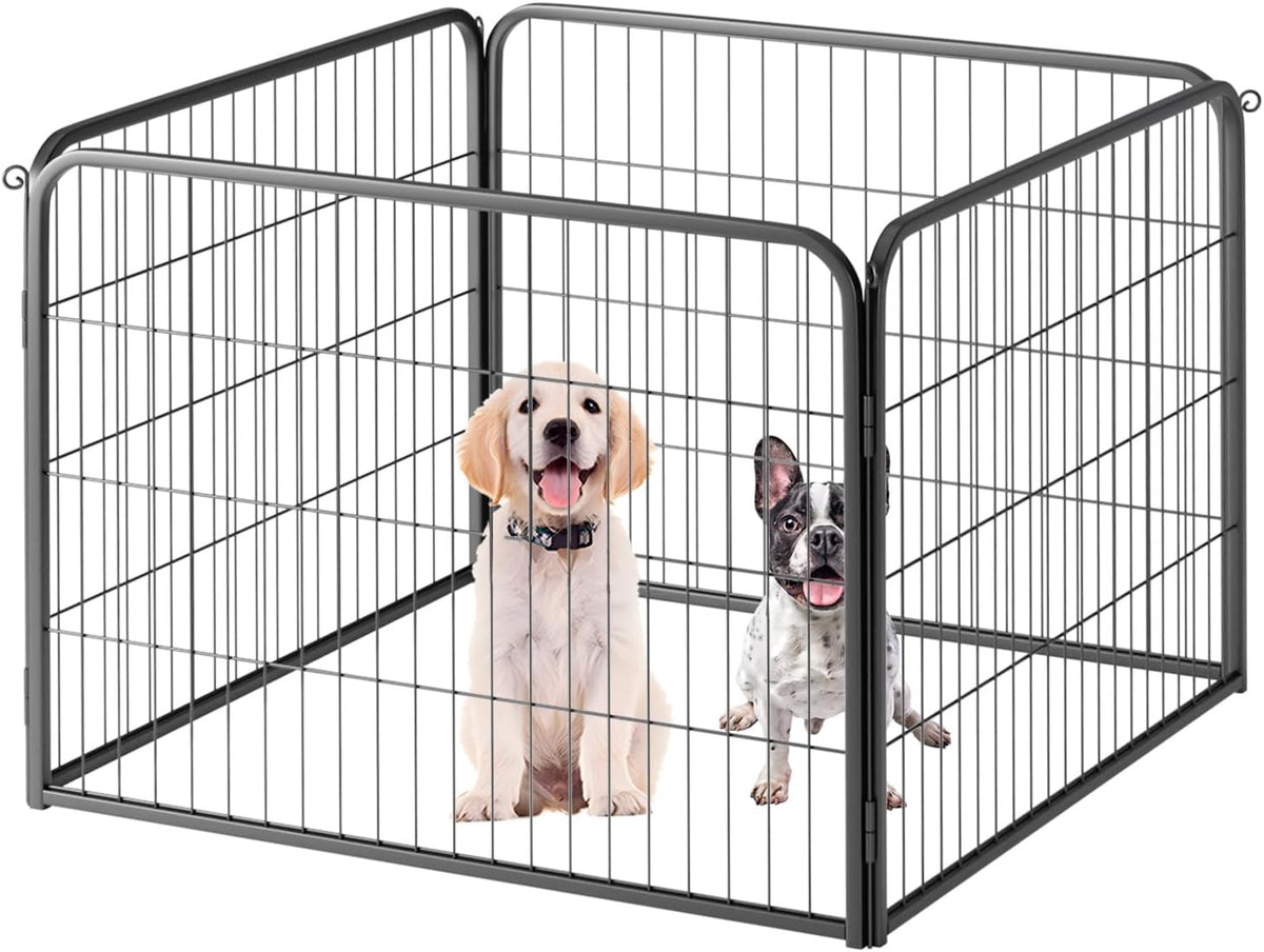 FDW Dog Playpen Kennel - 4 Panels, 24", Indoor/Outdoor Metal Portable