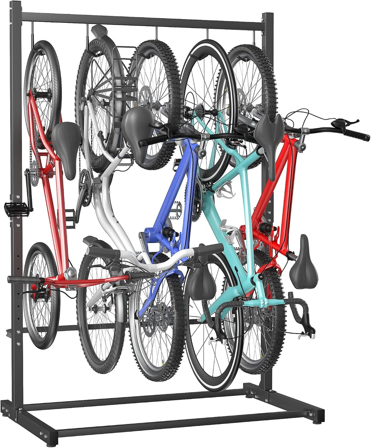TORACK Freestanding Hanging Bike Stand, 5 Bikes Vertical Bike Storage