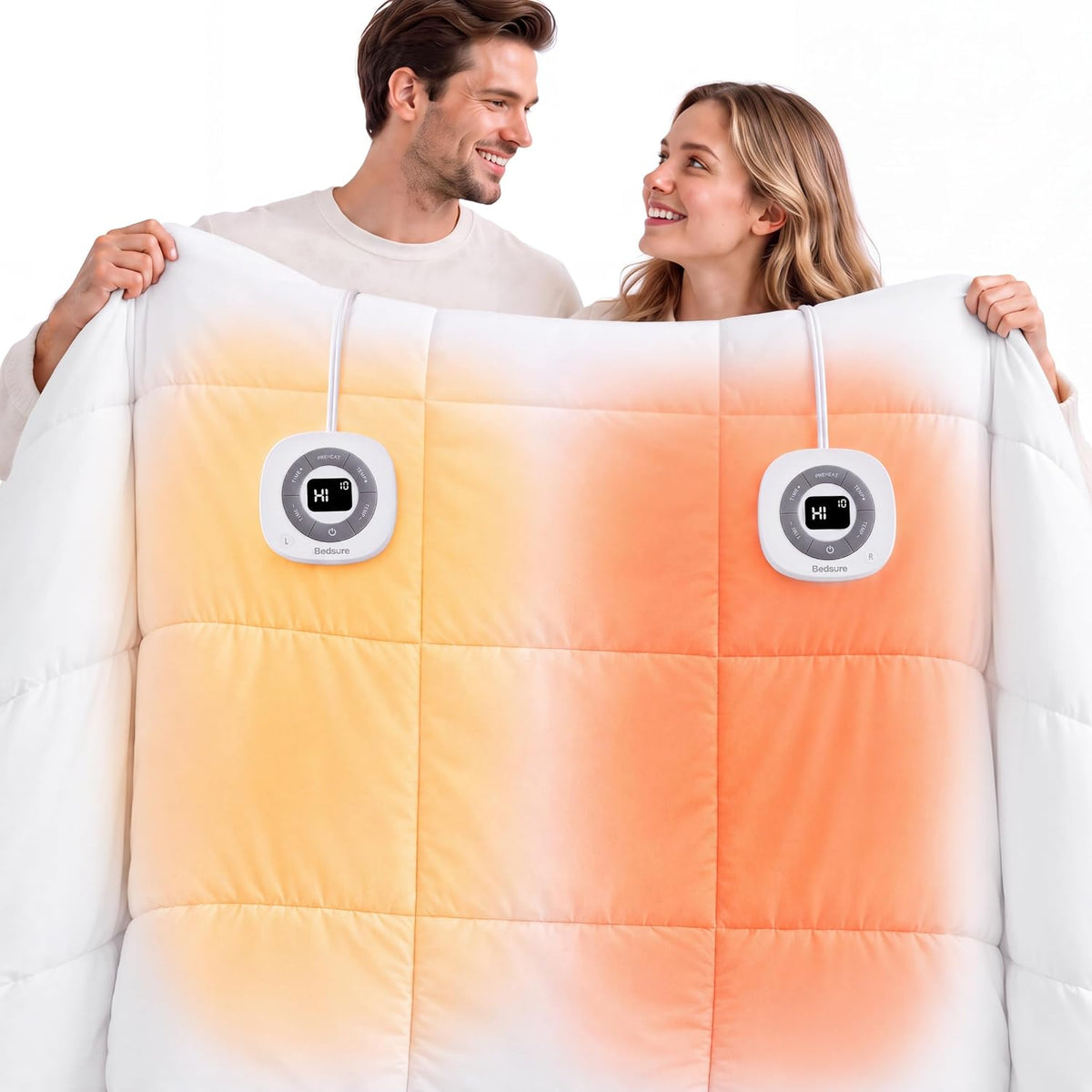 Bedsure Heatx Heated Blanket Queen, Thick Heated Comforter Duvet Insert