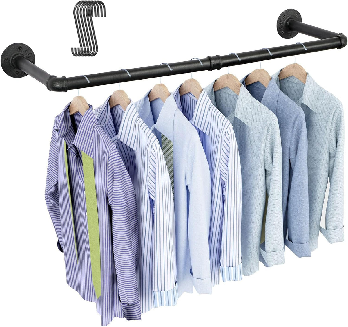 OROPY 38.4" Industrial Pipe Clothing Rack, Wall Mounted Clothes Rack