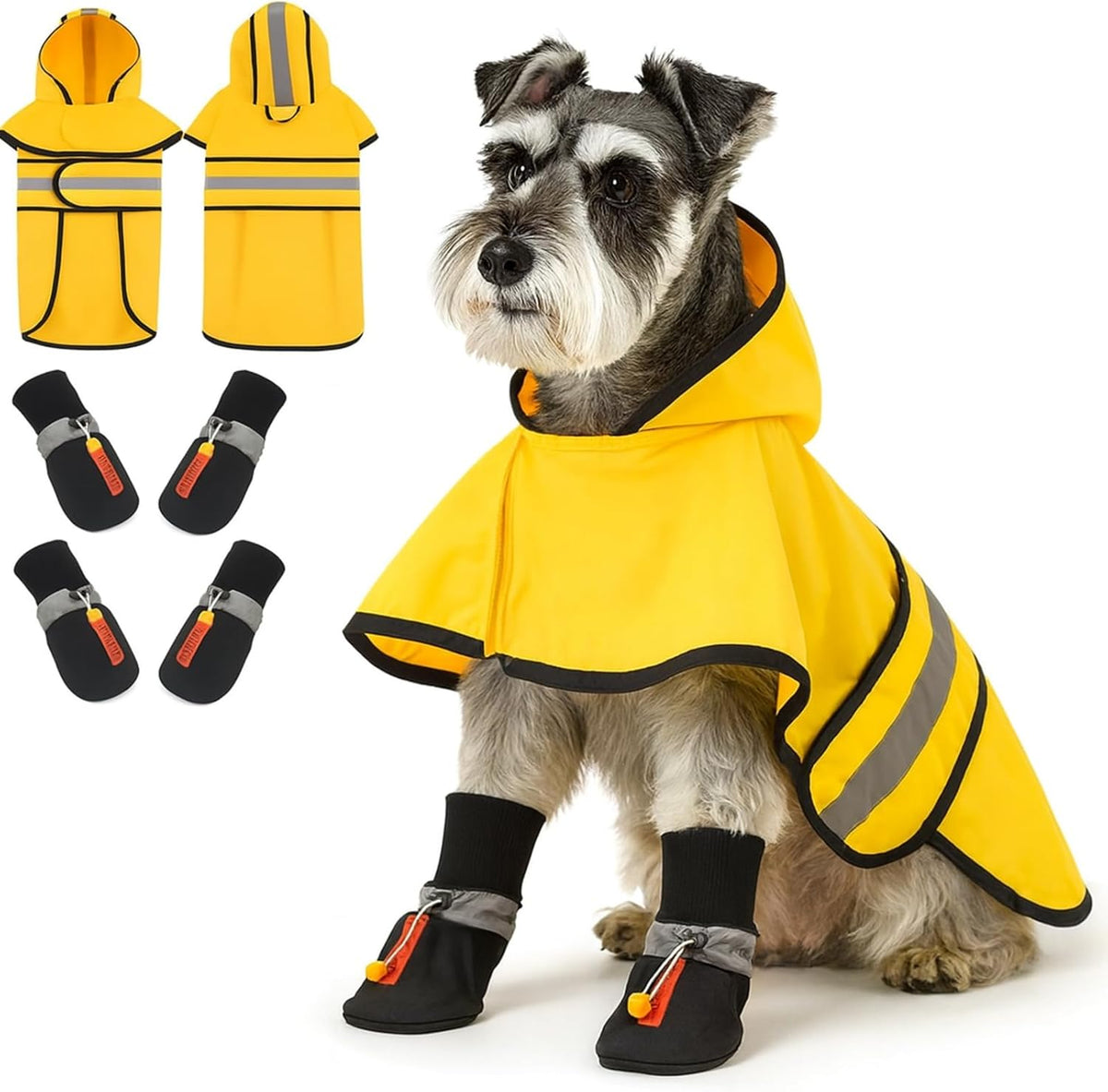 Waterproof Dog Raincoat Shoes 10-22Lbs, Poncho Single Side