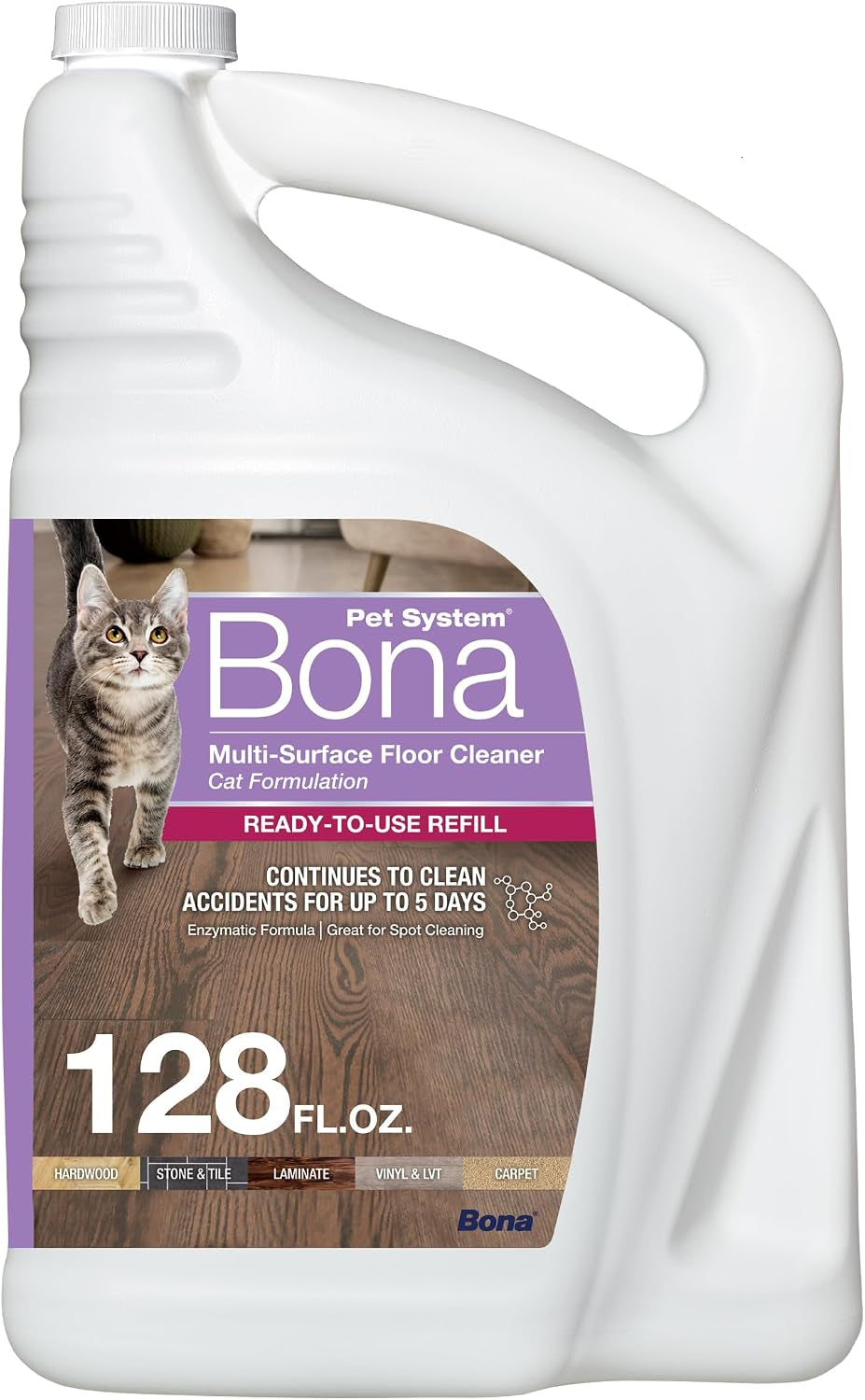 Bona® Pet System Multi-Surface Floor Cleaner Refill, Cat Formulation 128Oz
