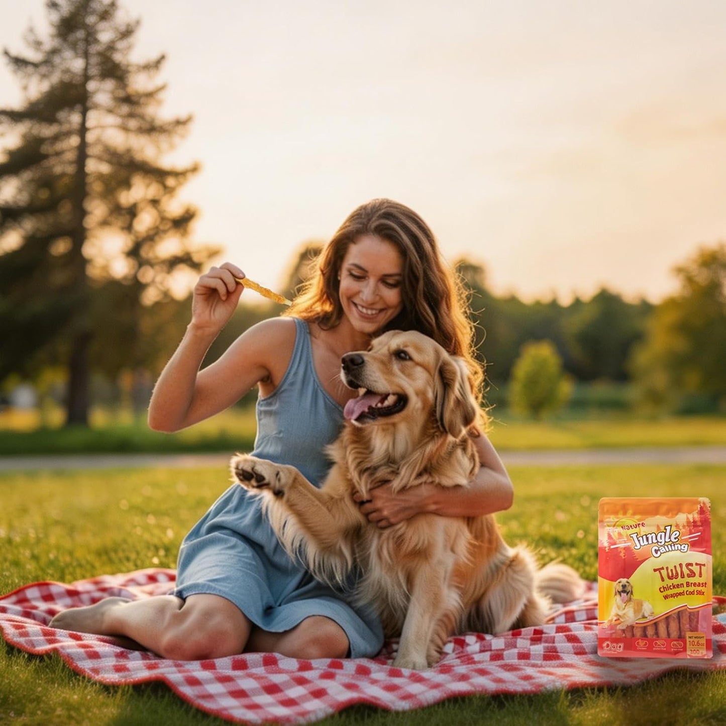 Jungle Calling Rawhide Free Dog Chews, Chicken Wrapped Cod Sticks Dog Treats, Easily Digestible Dog Snacks, Soft Chewy Training Treats for Small & Medium Dogs, 10.6 Oz