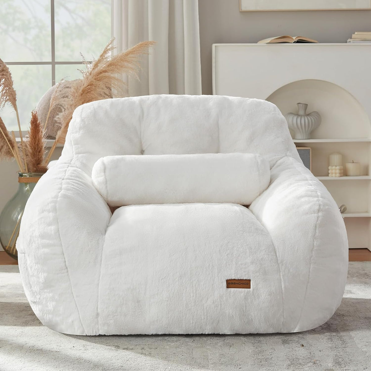 EBENCHICO Giant Bean Bag Chair for Adults Oversized Faux Fur Beanbag Sofa