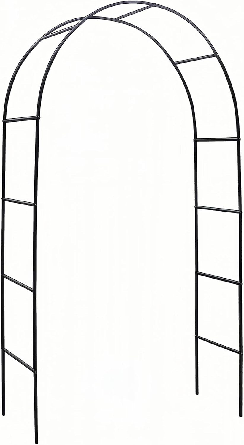Garden Arch, Outdoor Flower Garden Arch Trellis, Sturdy Steel Arbor for Climbing Plants, Wedding Decoration, 7'8" H X 4'5" W, Dark Green