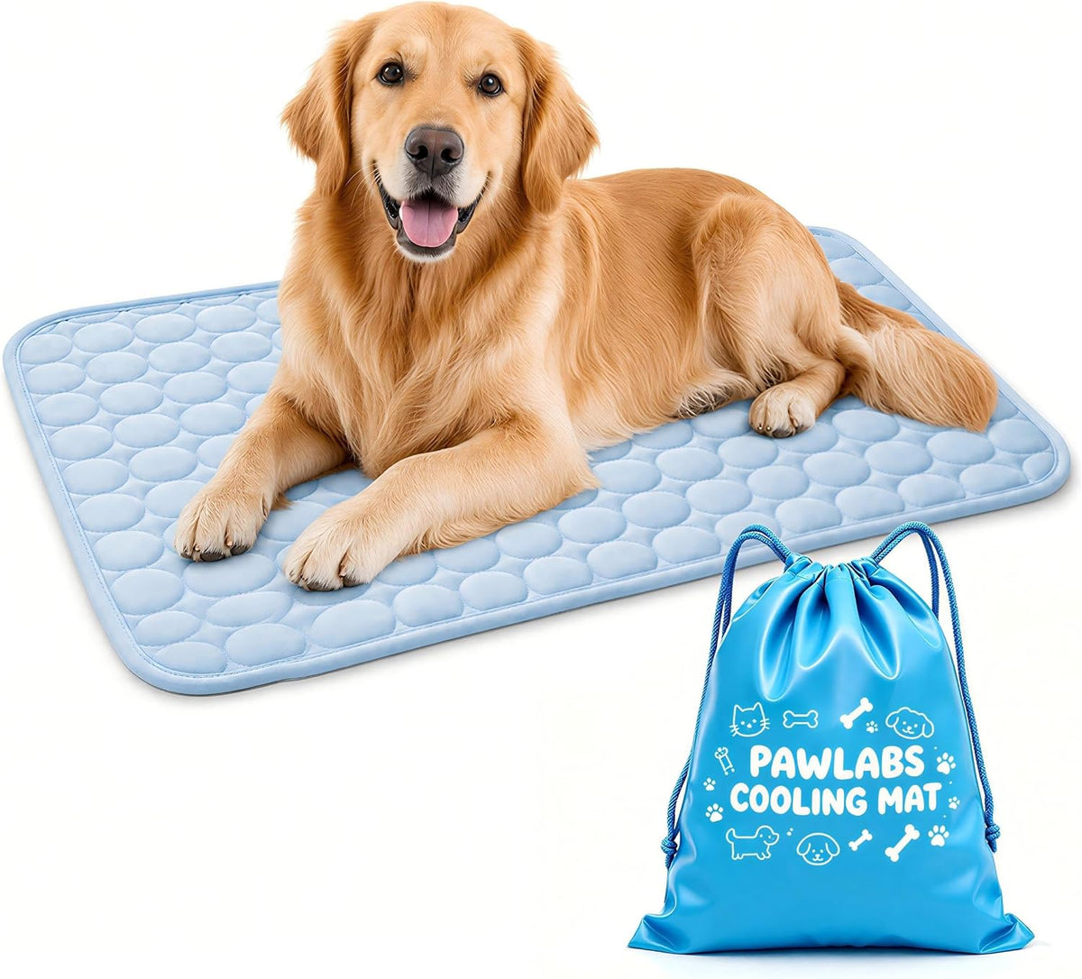 Dog Cooling Mat for Dogs & Cats, Breathable Ice Silk, No Gel Design, Non-Slip Washable Cooling Bed for Crate, Couch, Car, Indoor Outdoor (X-Large)