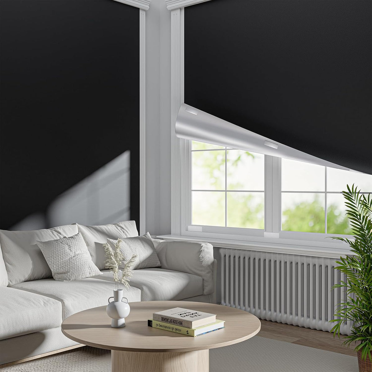 Portable Blackout Shades for Windows - 100% Blackout Window Cover for Travel, Baby Nursery, RV - No Drill, Waterproof, Lightweight Stick on Window Cover with Hook & Loop Tape (42" X 60")