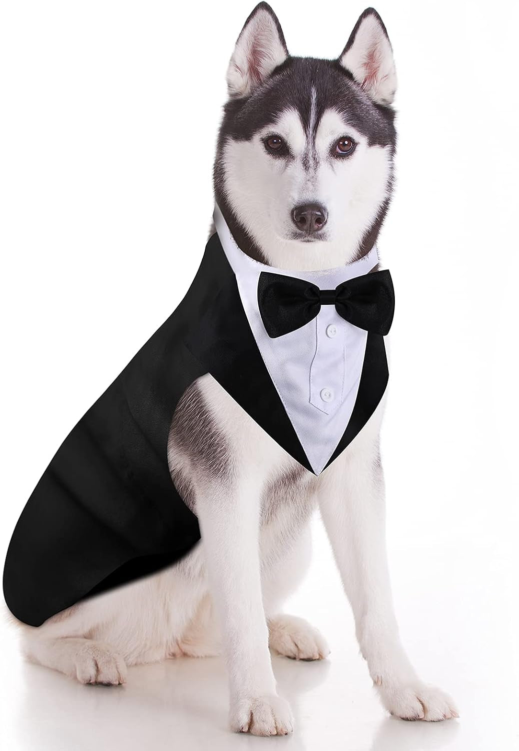 Weewooday Dog Tuxedo and Bandana Set Bow Tie Suit, Cute Style, X-Large