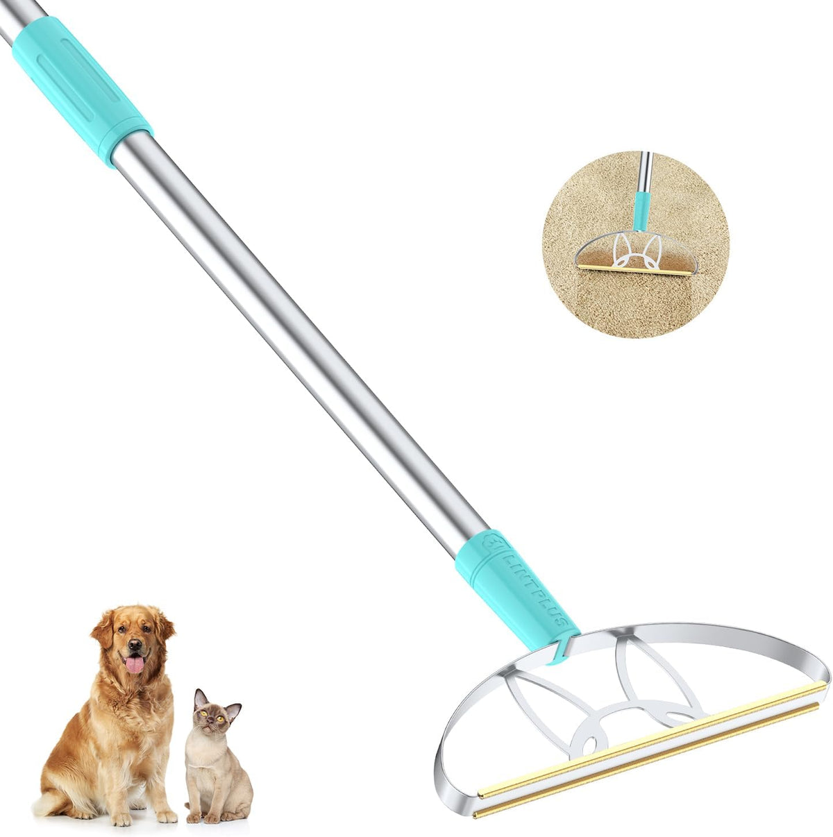 63“Ultra Long Carpet Rake by Lintplus-Heavy Duty Carpet Scraper & Pet Hair Remover for Deep Cleaning, Efficient Dog Hair Remover for Carpets,Rugs,Furniture-Durable Carpet Rake for Home Use
