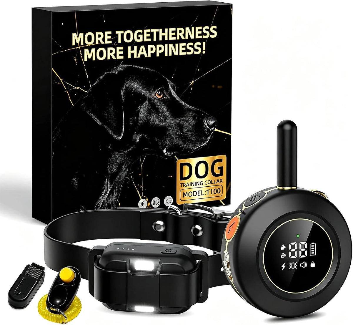 Dog Shock Collar - 3/4 Mile Dog Training Collar with Remote,Black