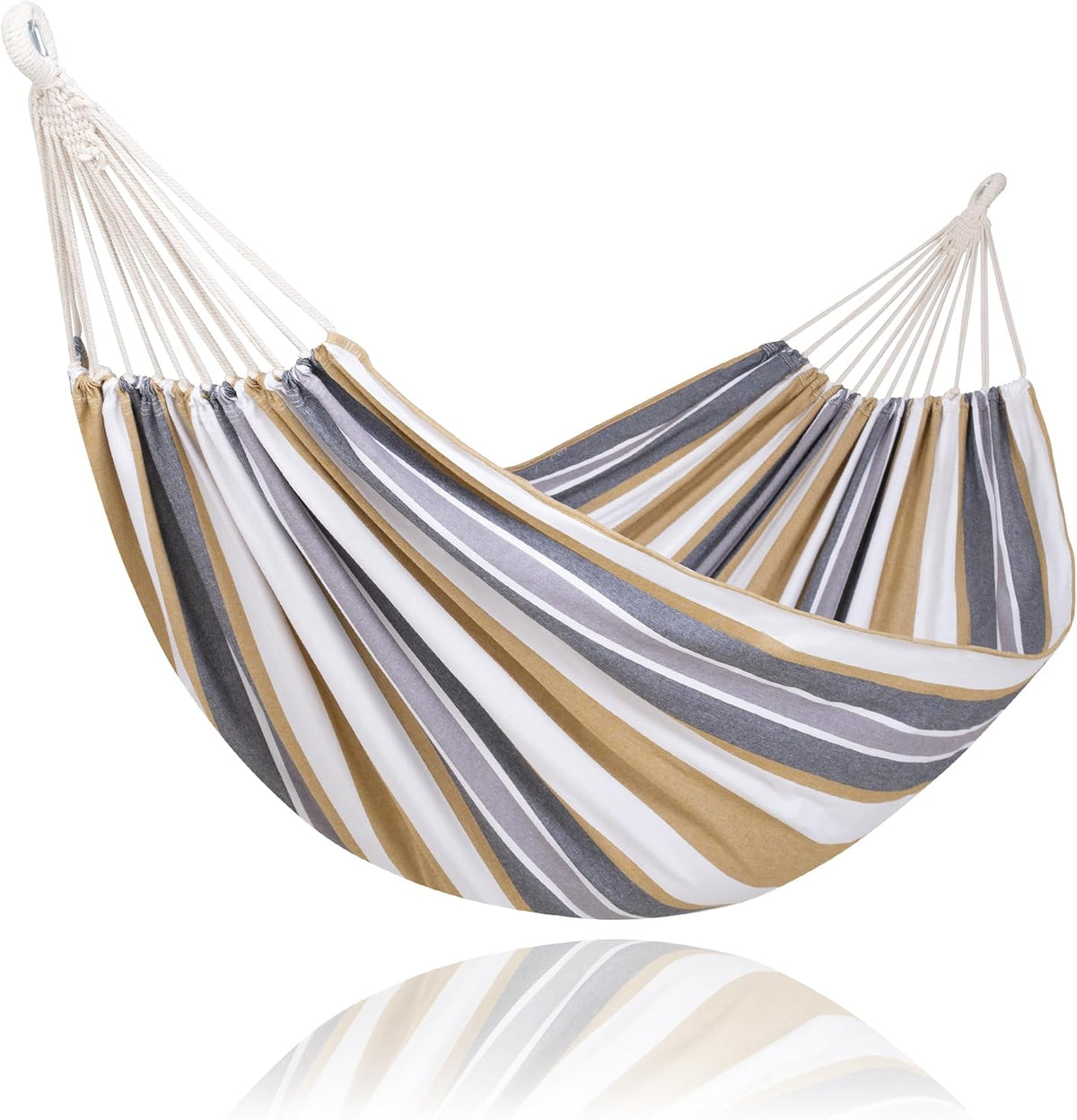 SUNCREAT Large Hammock for Tree, Outdoor Tree Fabric Hammock Only, Coffee Stripes