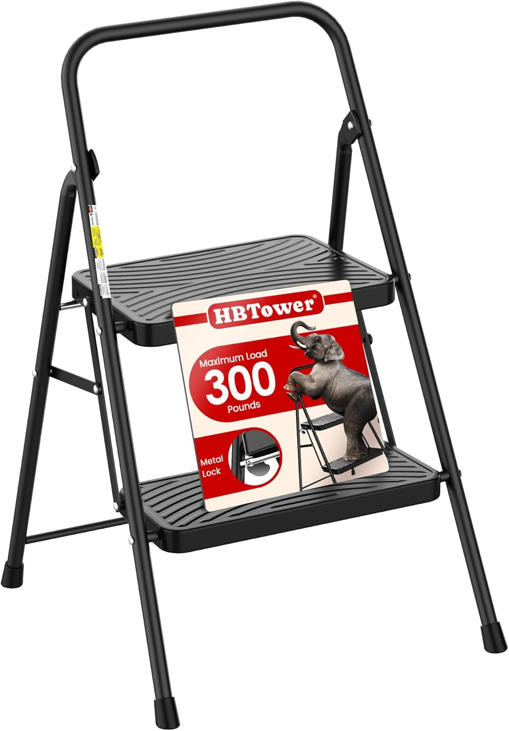 Hbtower 2 Step Ladder, Step Stool with Wide Anti-Slip Pedal