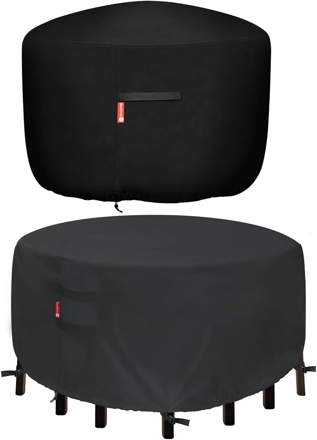 Round Gas Fire Pit Cover 36"D and Outdoor Furniture Cover round 94"D-Heavy Duty 600D Polyester with PVC Coating Material,Weather Resistant and Waterproof