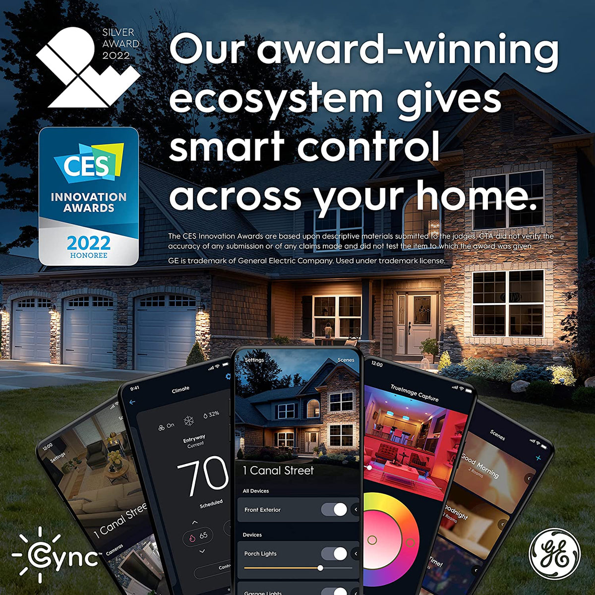 GE CYNC A19 Smart LED Light Bulbs, Bluetooth and Wifi Light