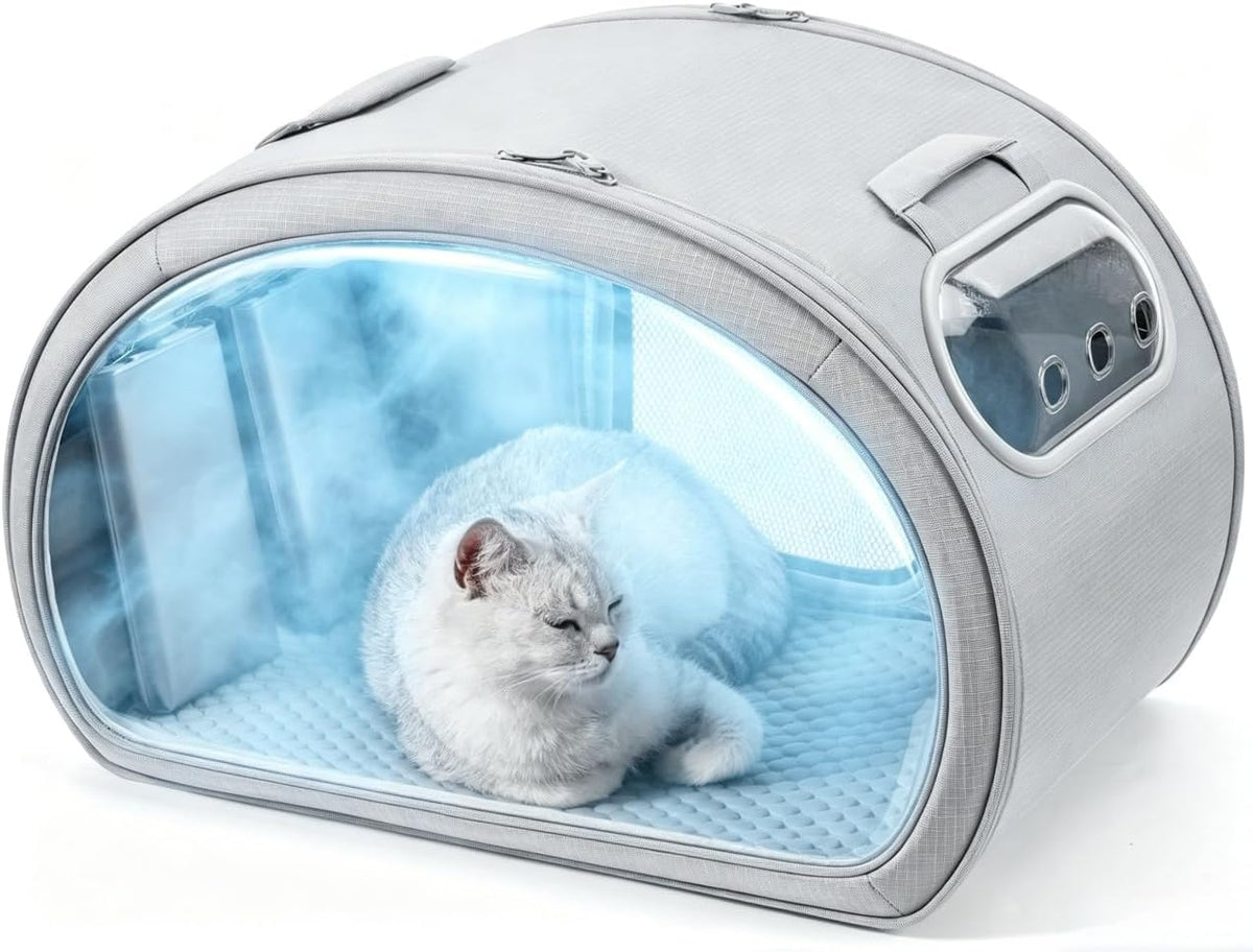 Pecute Cooling Dog House,With Cooling Mat for Small Dogs,Cat Bed,M,Gray