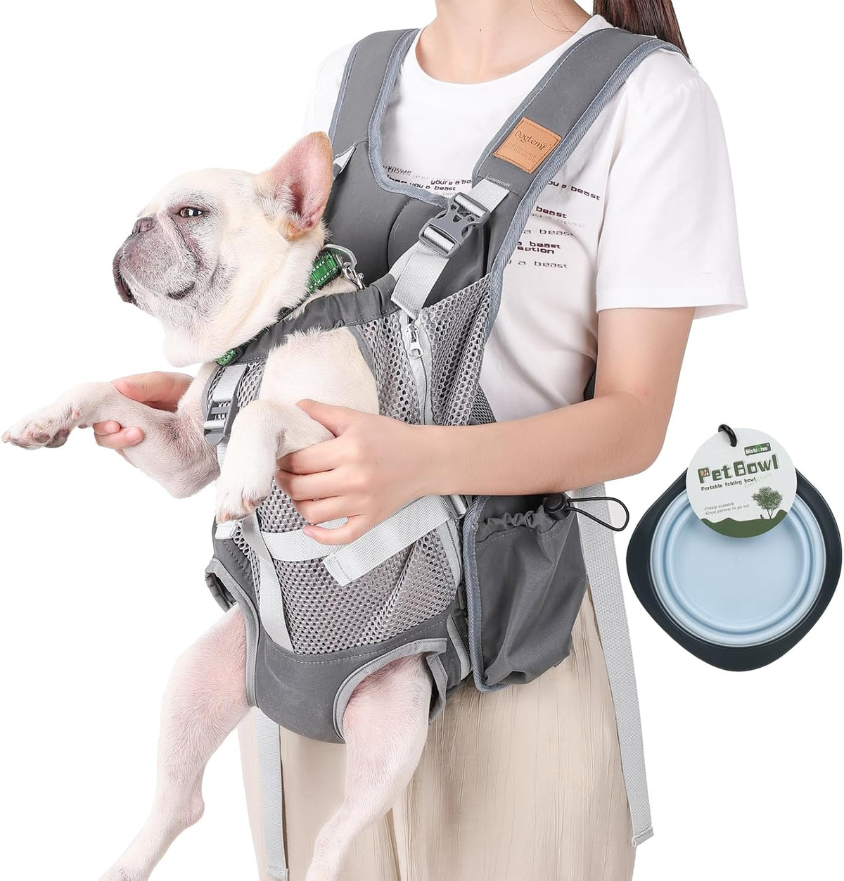 Dog Carrier Backpack - Legs Out Front Facing Pet Carrier Backpack for Small Medium Dogs, Hands-Free Dog Front Carrier, Easy-Fit Adjustable Dog Carrying Backpack for Walking Hiking Bike and Motorcycle