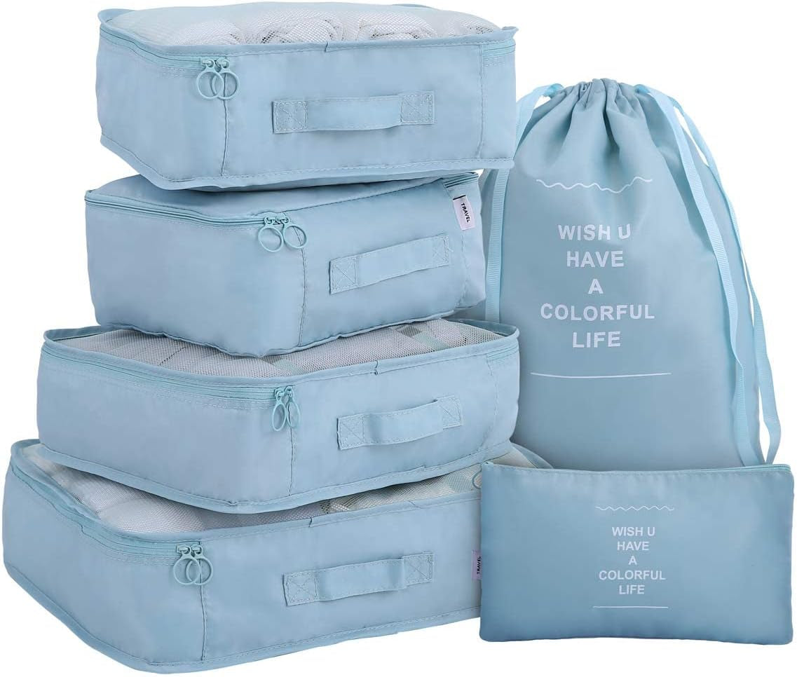 Luggage Packing Organizers Packing Cubes Set for Travel (Blue)