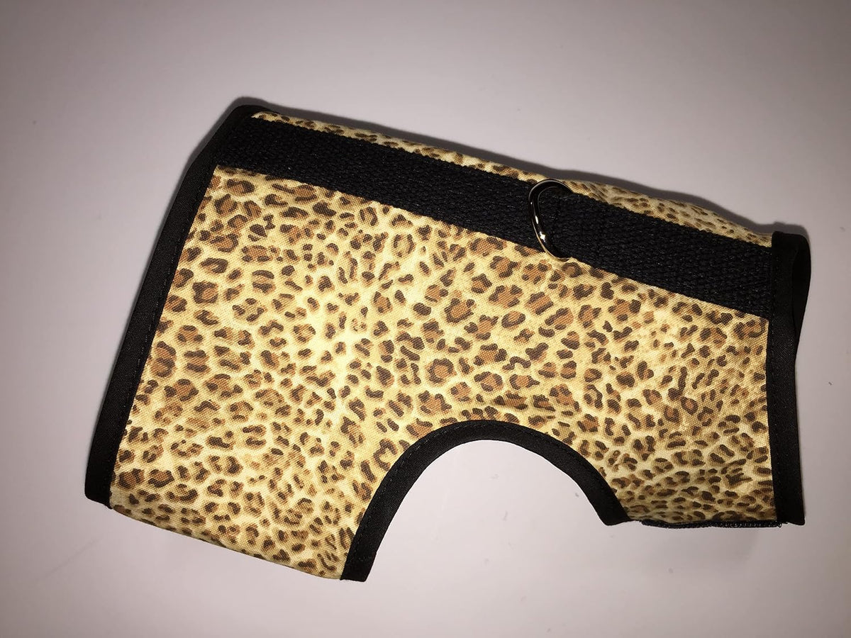 Cat Harness – Secure Cat Harness for Walking, Soft Cotton Cat Accessories, Comfortable Fit, Strong Hook-And-Loop Closure, Made in USA – Leopard, XL