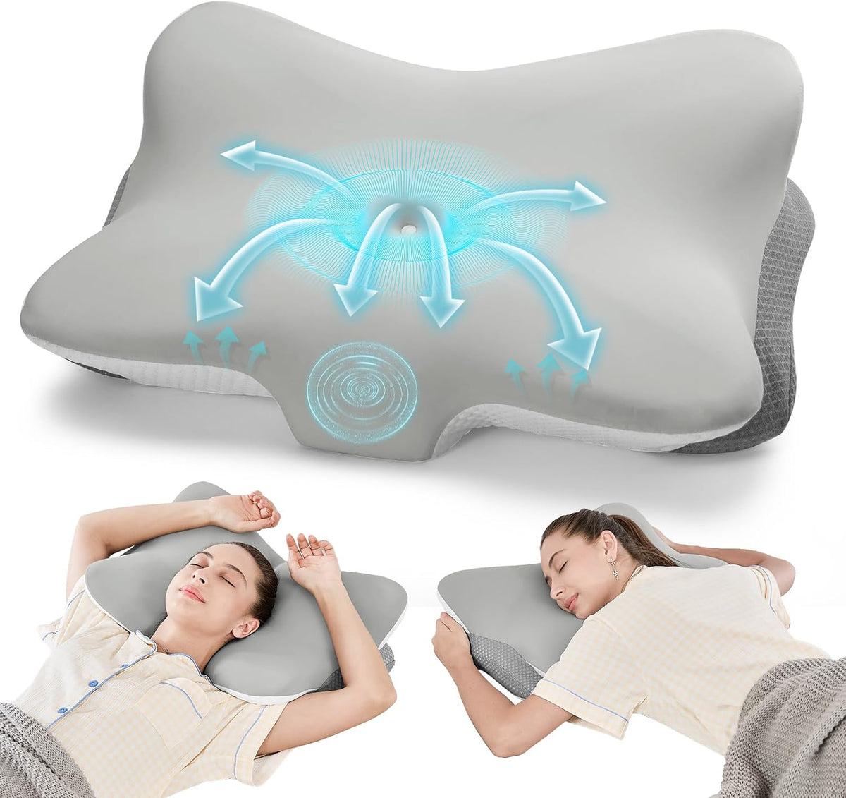 JOYENERGY Ergonomic Memory Foam Cervical Pillow for Neck and Shoulder Pain