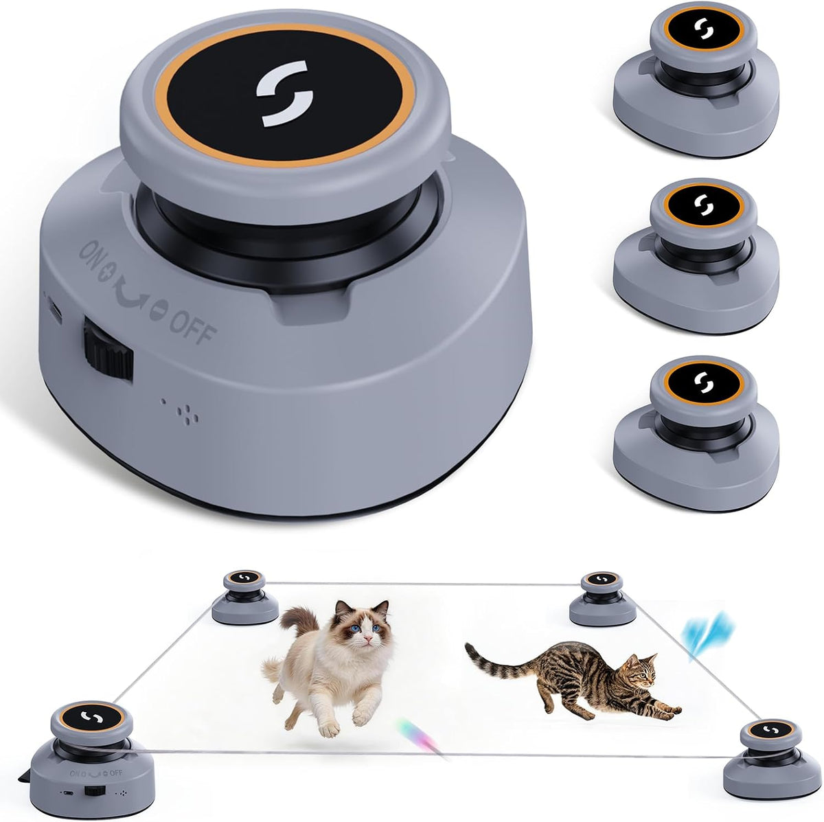 Jripae Interactive Cat Toys for Indoor Cats DIY Multi-Track Chase