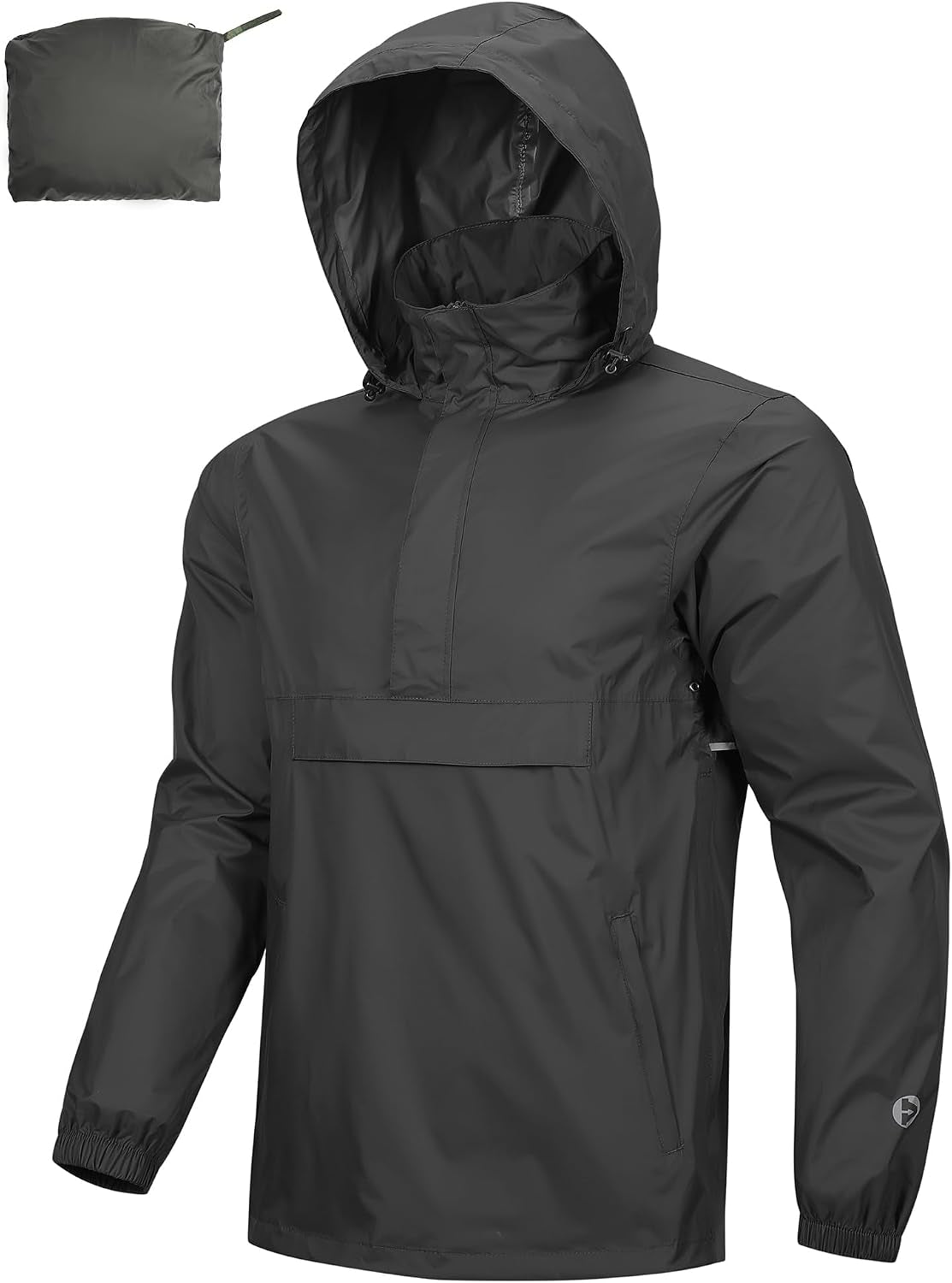 Outdoor Ventures Men'S Rain Jacket Waterproof Lightweight Packable Pullover