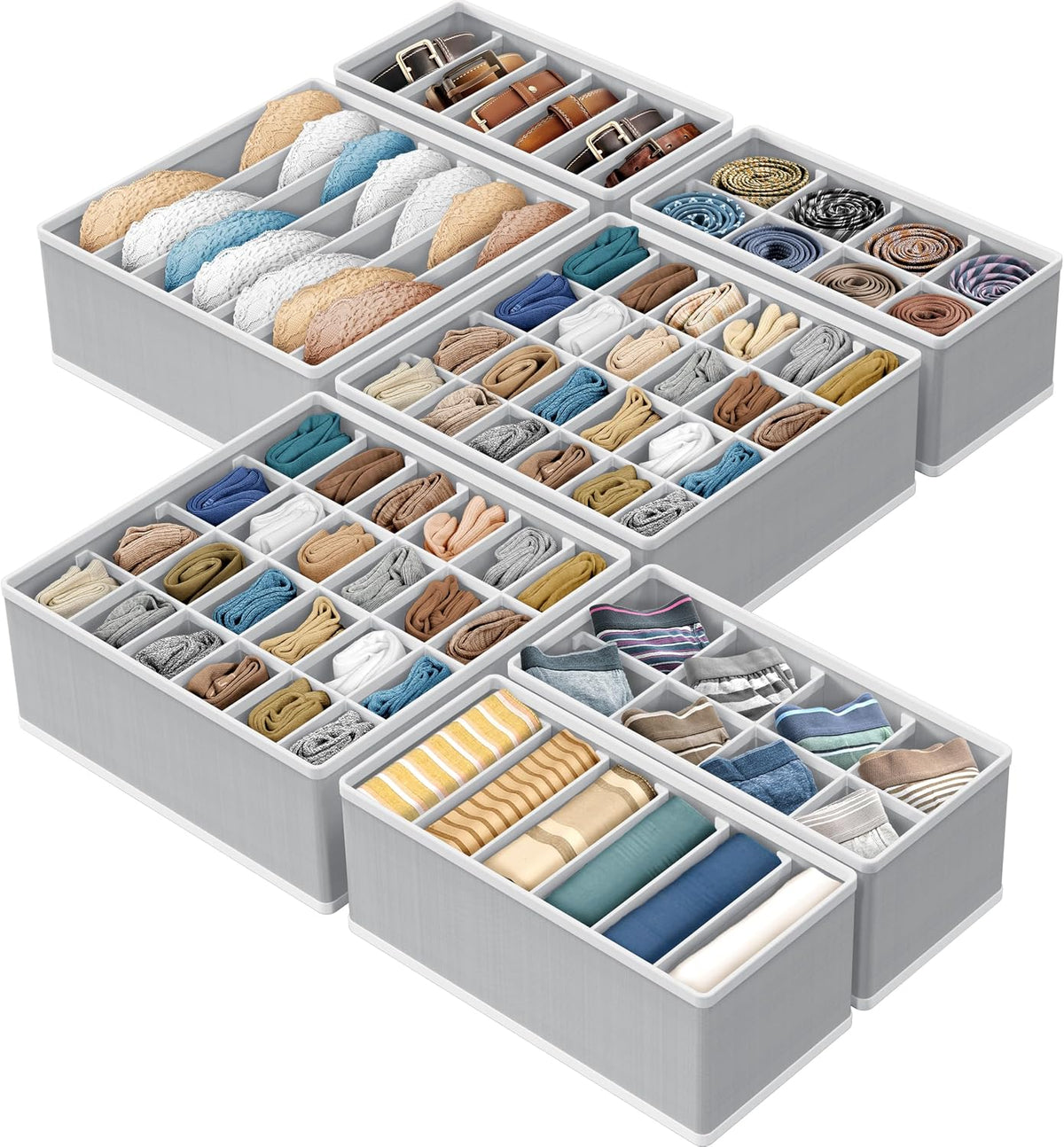 Simple Houseware Closet Underwear Organizer Drawer Divider Assorted 7 Pcs