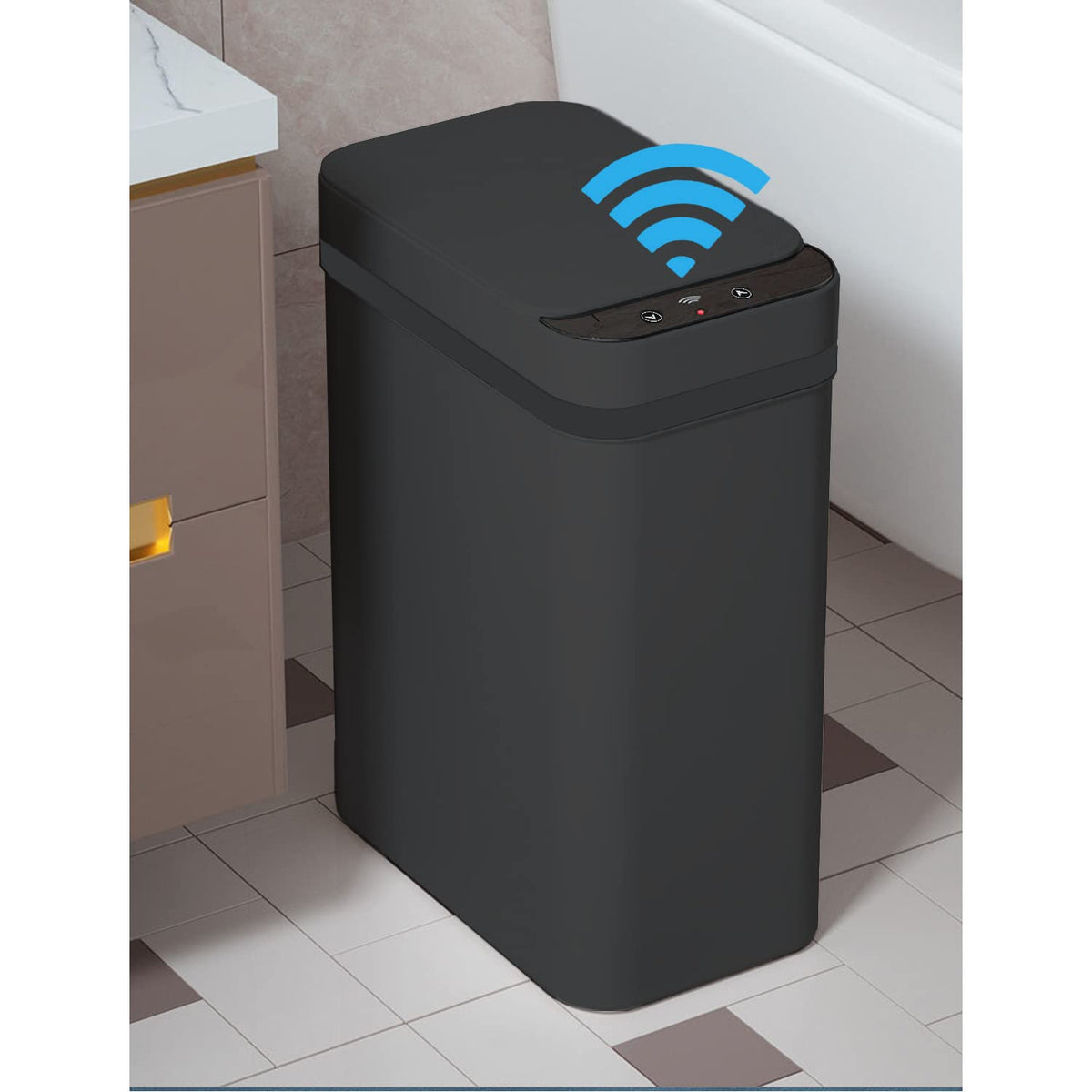 Touchless Bathroom Trash Can - 2.5 Gallon Smart Trash Can Sensor Motion
