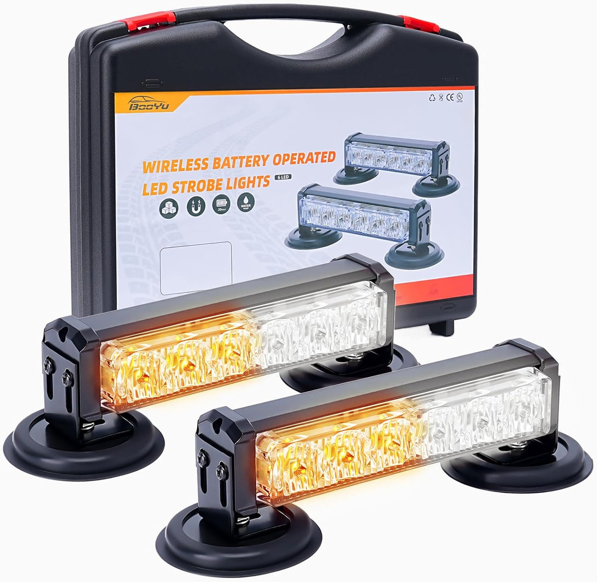 Battery Operated Flashing Strobe Light Bar for Vehicles Trucks Car