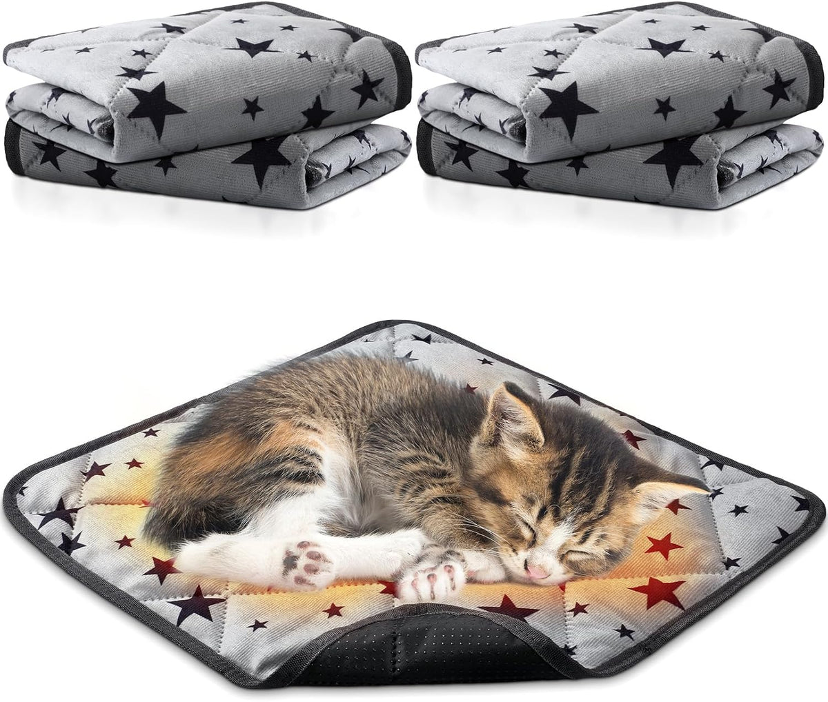 Namalu 4 Pack Self Warming Cat Bed, Gray, 12'' X 12'', Square