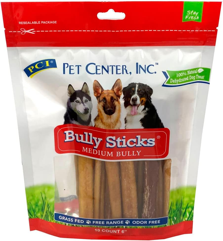 Pet Center, Inc. (PCI) Bully Sticks for Dogs - 6", 10 Pack Bag