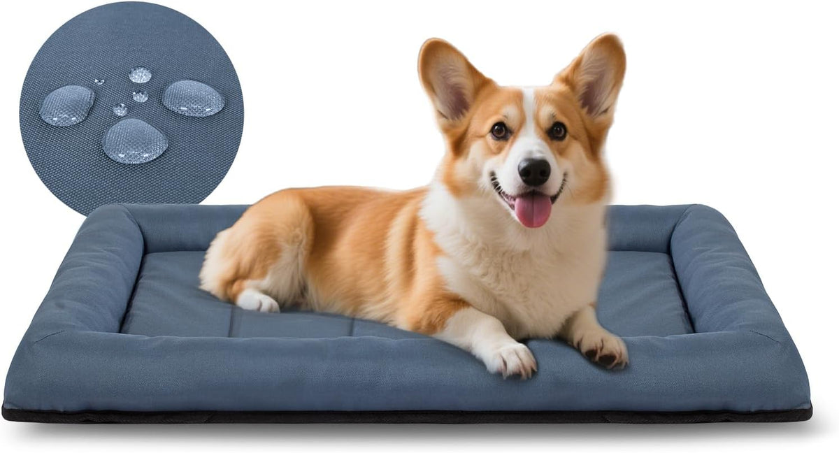Miguel Oxford Outdoor Waterproof Dog Bed for Metal Dog Crates Water-Resistant All Weather Pet Mat Durable Easy Wipe Clean Travel Indoor Outdoor Puppy Cat Crate Bed 36Inch, Blue