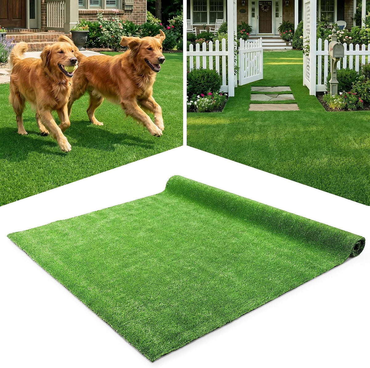 Tangkula 10 FT X 6.5 FT Artificial Grass Turf, Realistic Indoor Outdoor Garden Lawn Landscape Grass Turf with 0.3" Pile Height & Drainage Hole, Fake Faux Grass Dog Potty Pad for Patio, Lawn, Courtyard