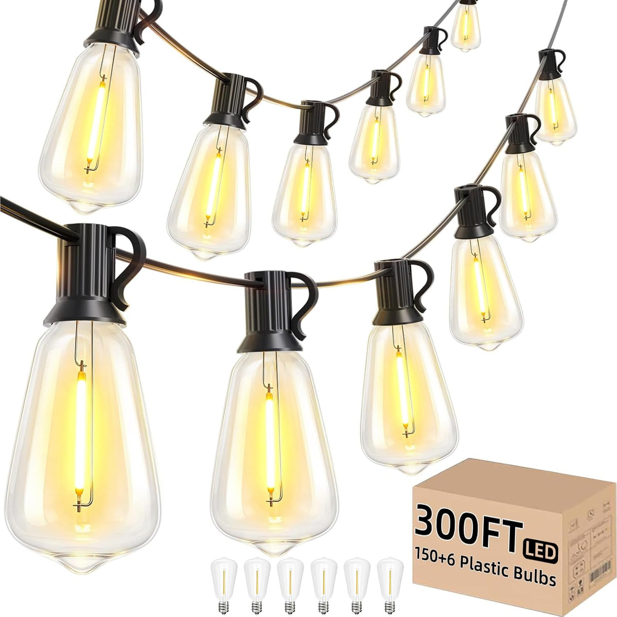 Svater 300 FT Outdoor String Lights LED, Waterproof for outside Patio