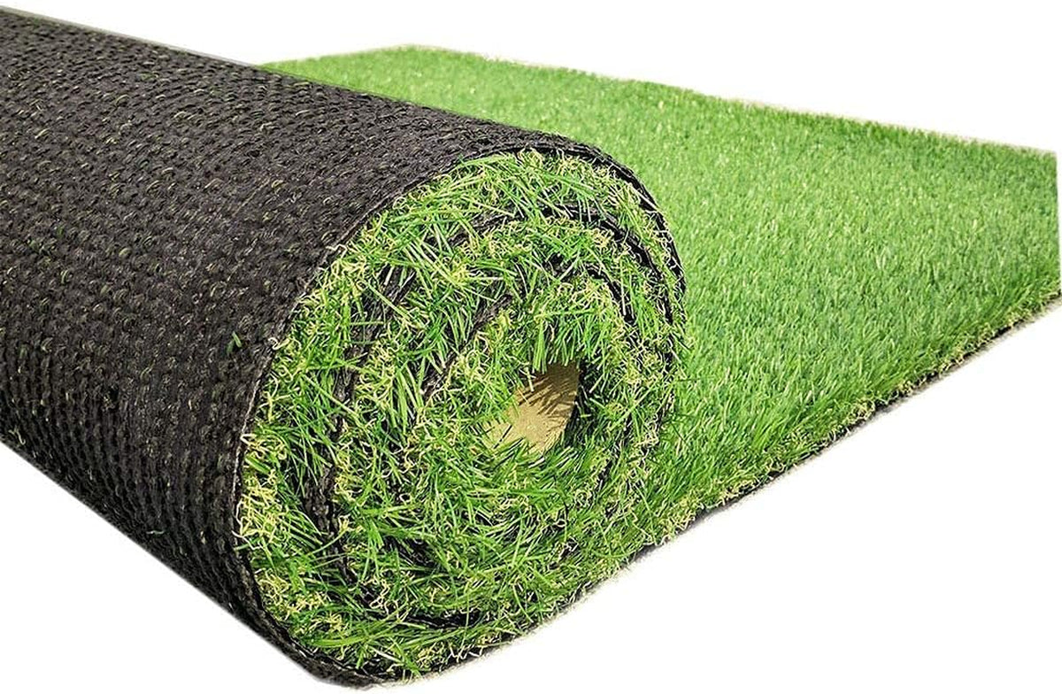 Premium Artificial Turf Grass 4X7 Ft 4-Tone 0.8" Pile Height, Durable Astroturf Fake Grass Rug, Synthetic Grass for Dogs Potty Indoor Outdoor Landscape with Drainage Holes